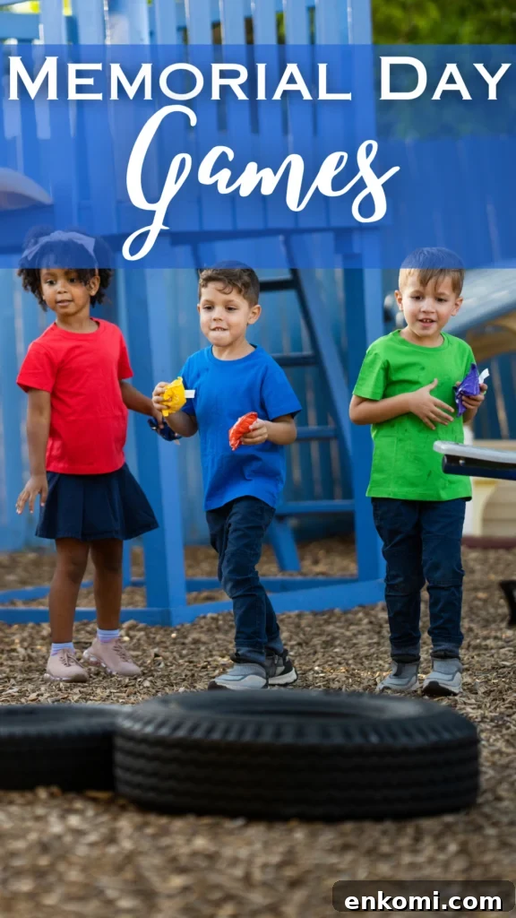 bean bag toss memorial day game with text