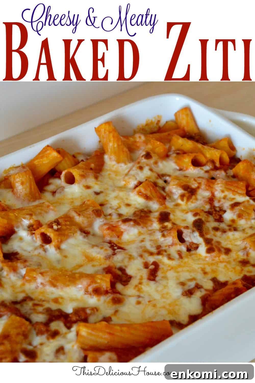 Classic Baked Ziti with Rich Meat Sauce 9 baked ziti meat sauce pinterest pin.