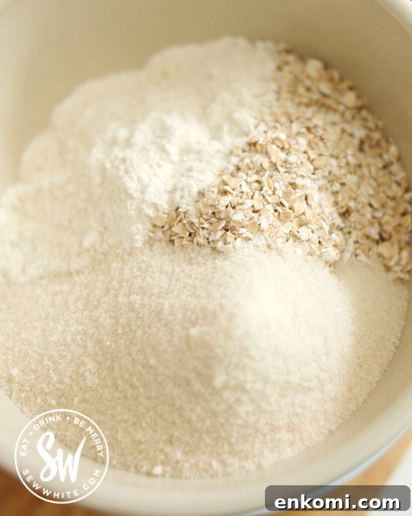 crumble topping ingredients in a bowl