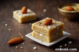 Indian sweet food badam katli 