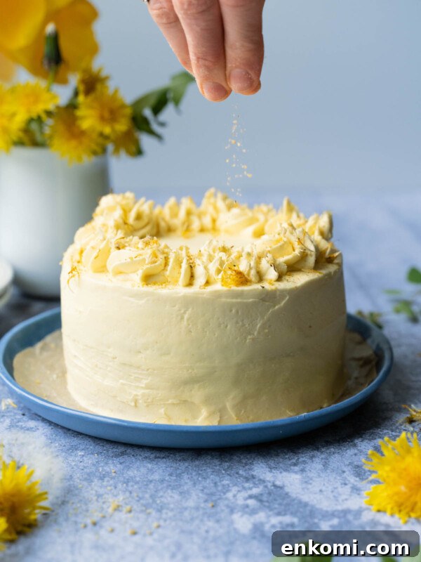 7 Wild Spring Flowers to Forage in the Pacific Northwest 12 Sprinkling dandelion sugar onto a dandelion cake