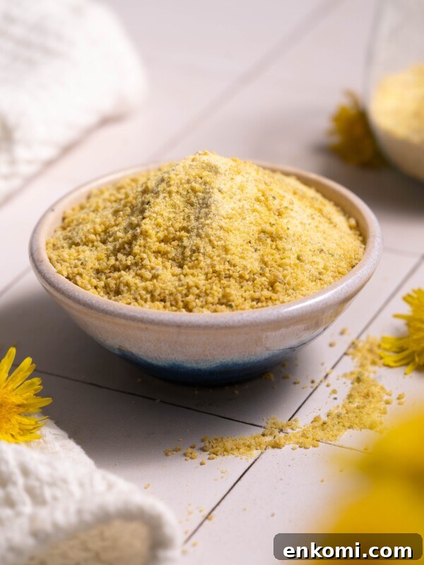 7 Wild Spring Flowers to Forage in the Pacific Northwest 13 A tiny bowl full of dandelion flower sugar