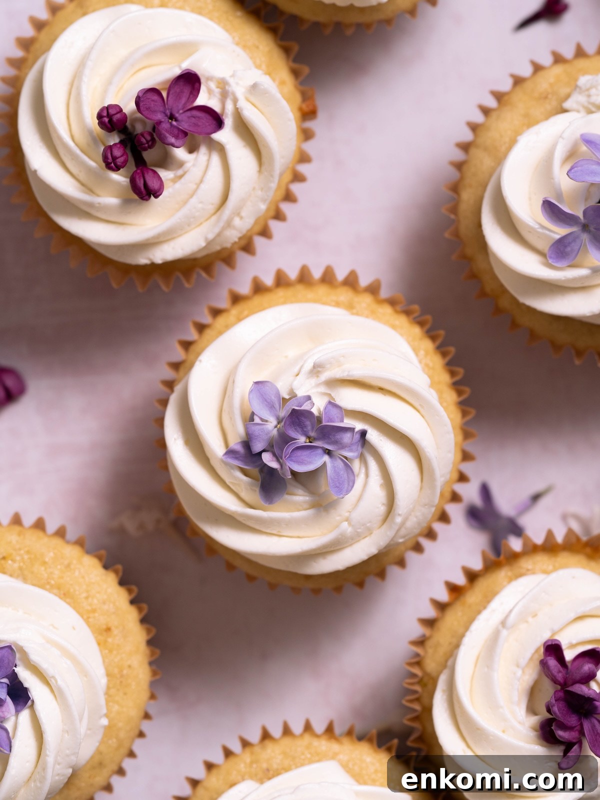 7 Wild Spring Flowers to Forage in the Pacific Northwest 38 An aerial view of fresh lilac cupcakes