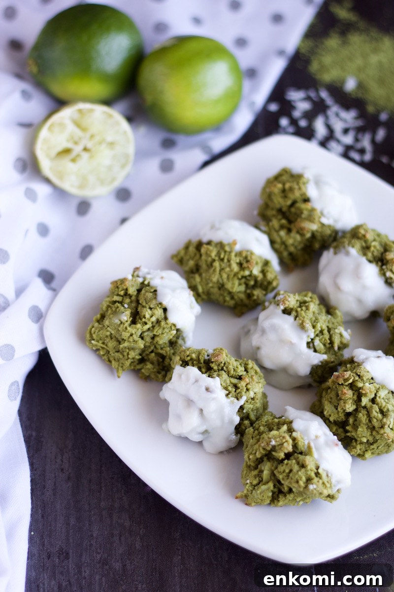 Paleo Matcha Lime Macaroons (AIP) - a healthy, delicious treat full of coconut, green tea, lime, and honey! So good! | fedandfulfilled.com