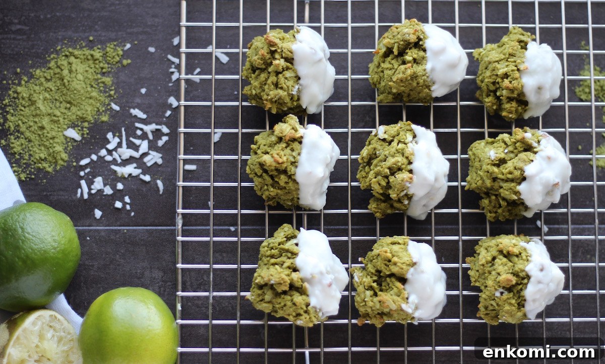 Paleo Matcha Lime Macaroons (AIP) - a healthy and delicious coconut macaroon that is flavored with matcha green tea, lime, and honey! So yummy! | fedandfulfilled.com