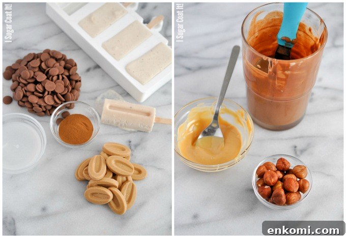 Banana Hazelnut Espresso Ice Cream Pops