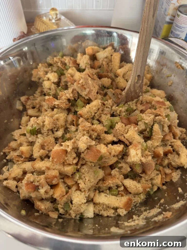 Thanksgiving Stuffed Potatoes Recipe: Flavorful Holiday Side Dish 5 Stuffing mixture before baking