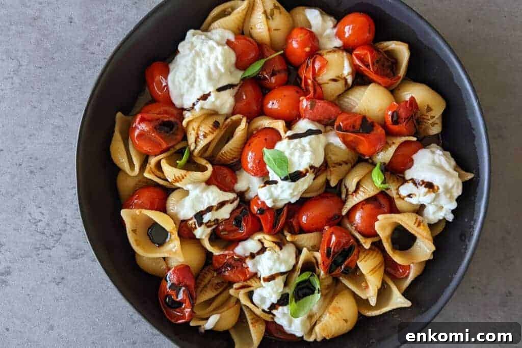 Burrata Pasta With Blistered Tomatoes