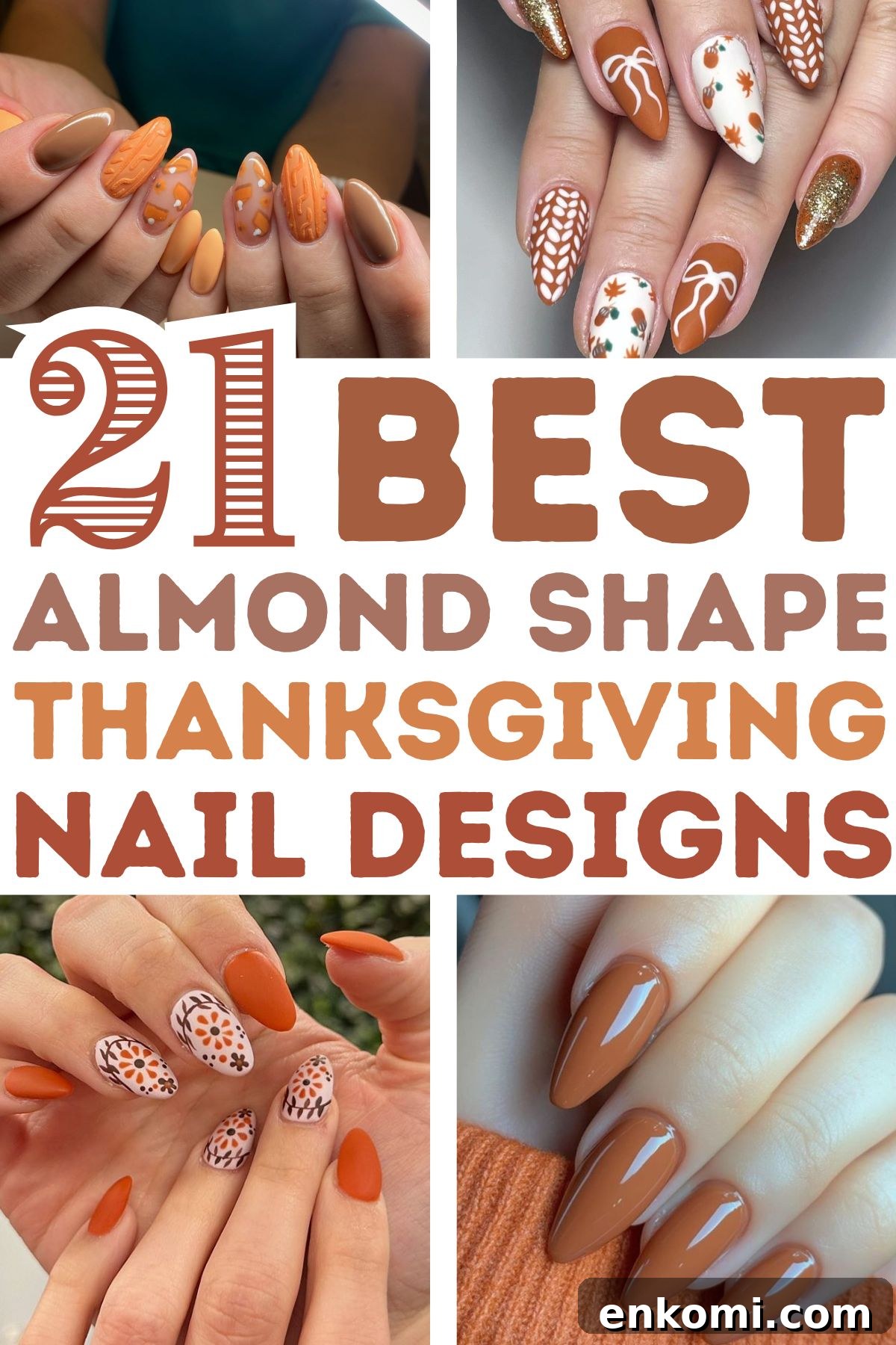 21 Elegant Almond Thanksgiving Nail Designs You’ll Love 2 thanksgiving almond shape nails