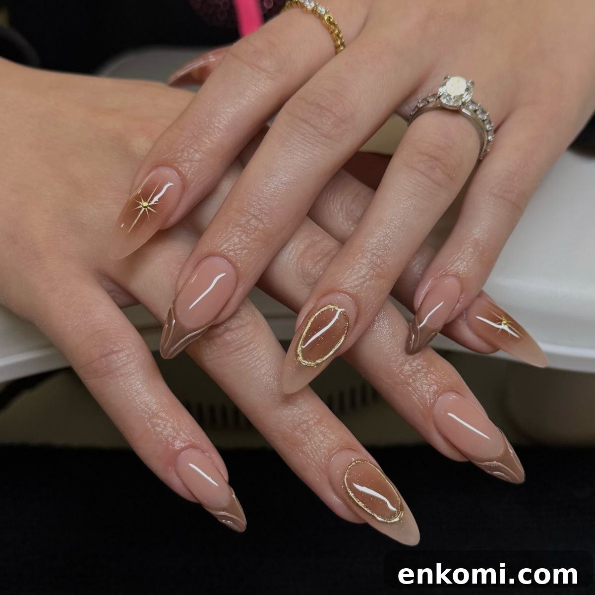 21 Elegant Almond Thanksgiving Nail Designs You’ll Love 11 9. Nude Nail Art