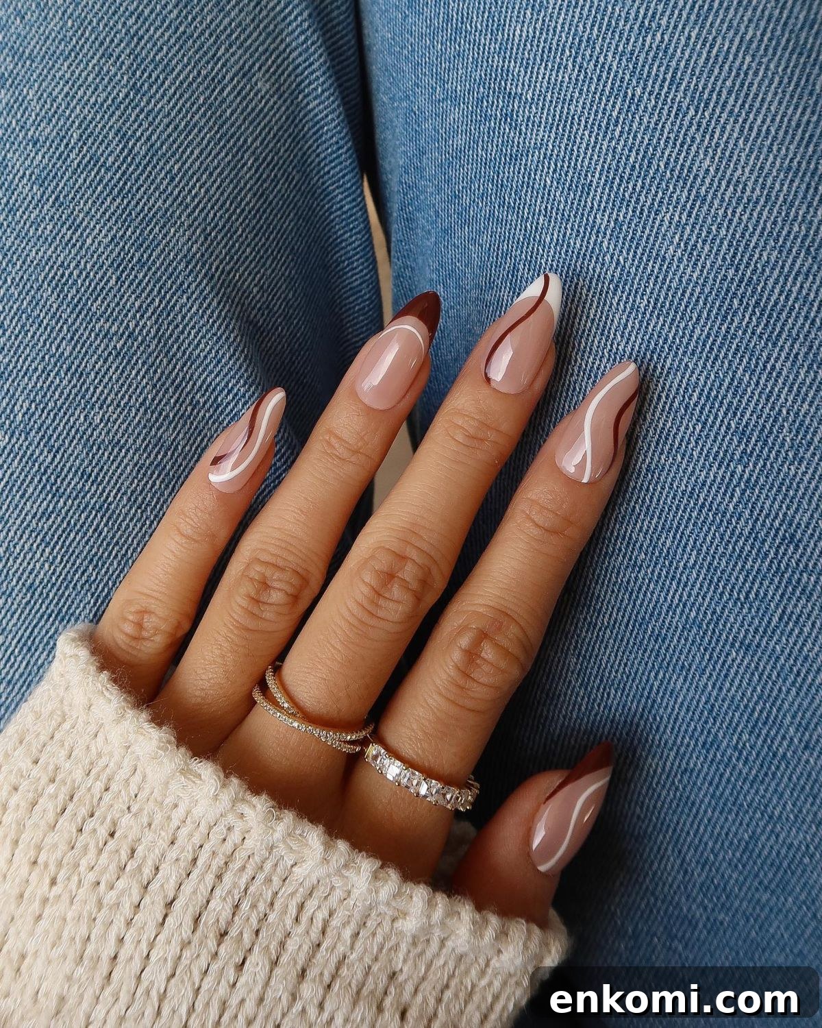 21 Elegant Almond Thanksgiving Nail Designs You’ll Love 12 10. Burgundy, White, and Nude