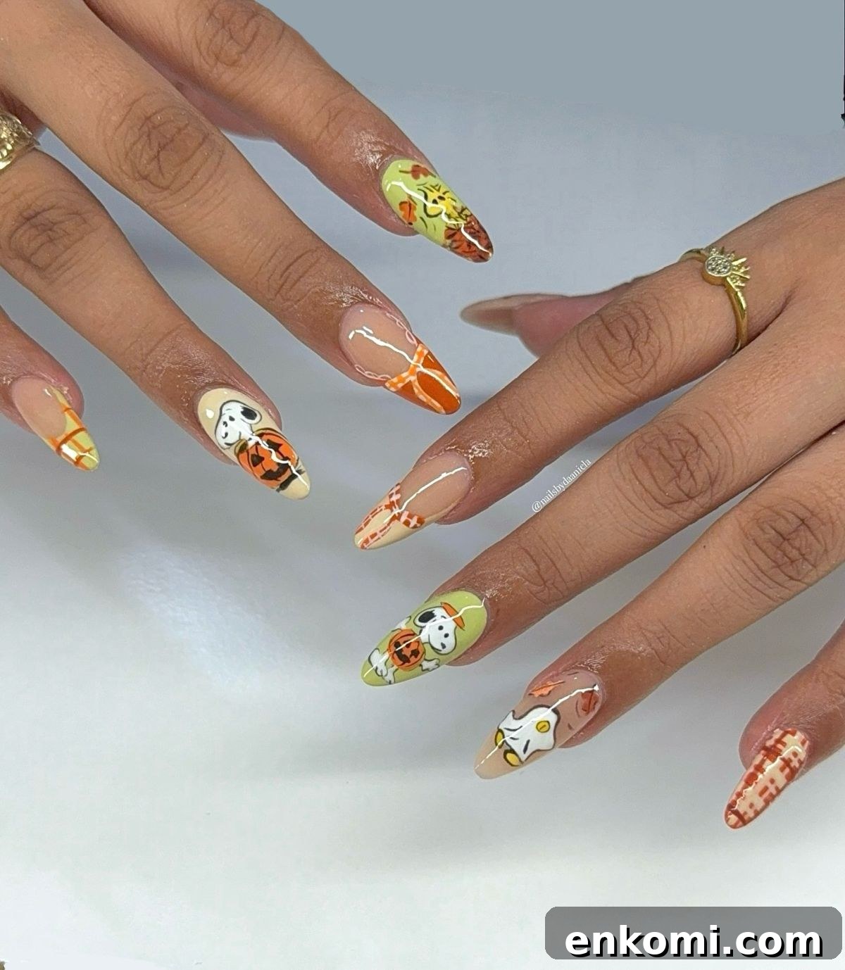 21 Elegant Almond Thanksgiving Nail Designs You’ll Love 23 21. Colorful, Whimsical, and Elegant