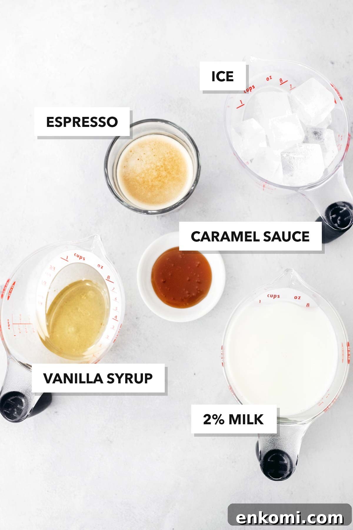 Starbucks Iced Caramel Macchiato copycat recipe ingredients.