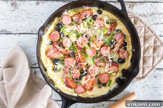 Loaded Skillet White Pesto Pizza
