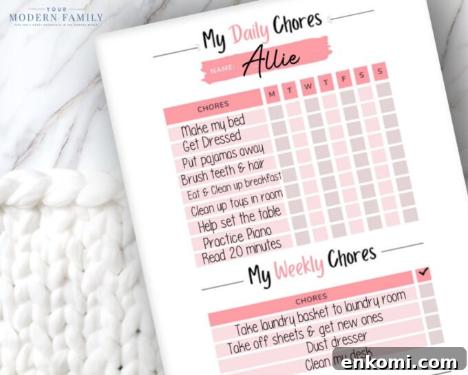 responsibility chore chart