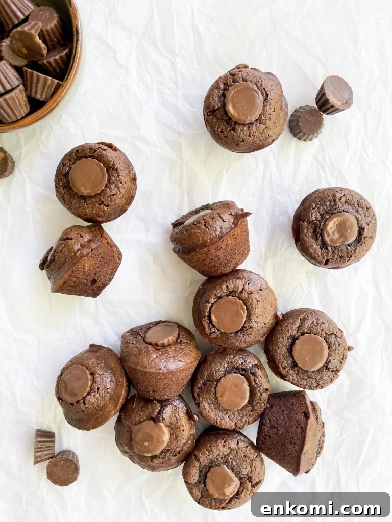 brownie bites on a white surface 