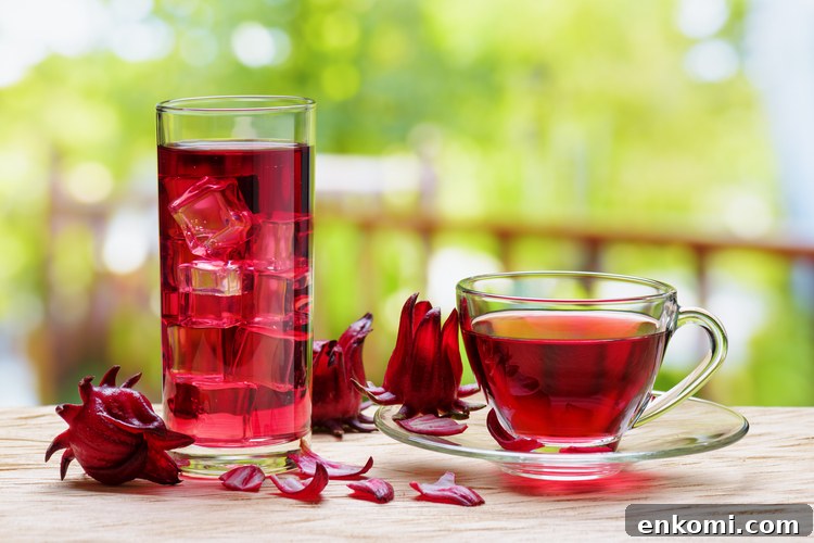 Top Teas That Help Support Weight Loss 4 Hibiscus tea in a glass