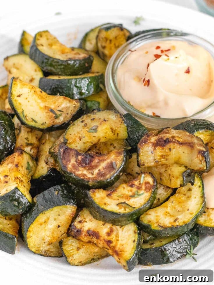 air fryer zucchini with chipotle sauce