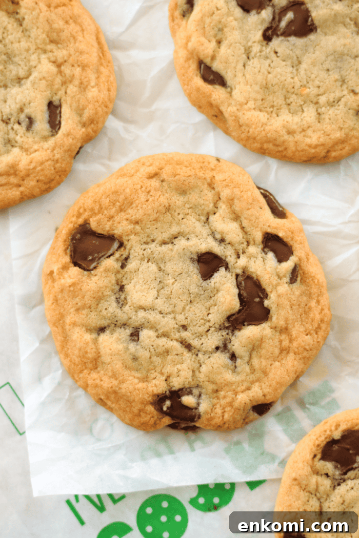 subway cookies on parchment paper