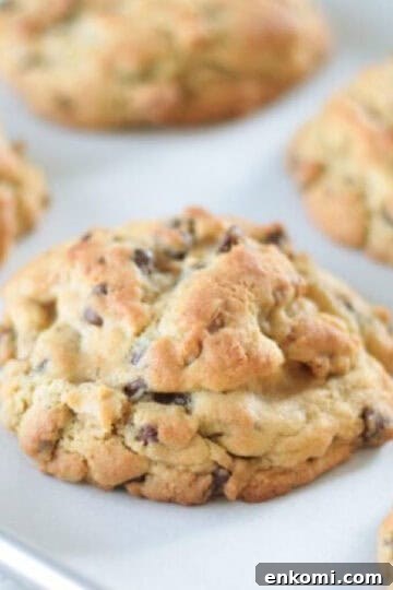 Baking sheet of Levain chocolate chip cookies.