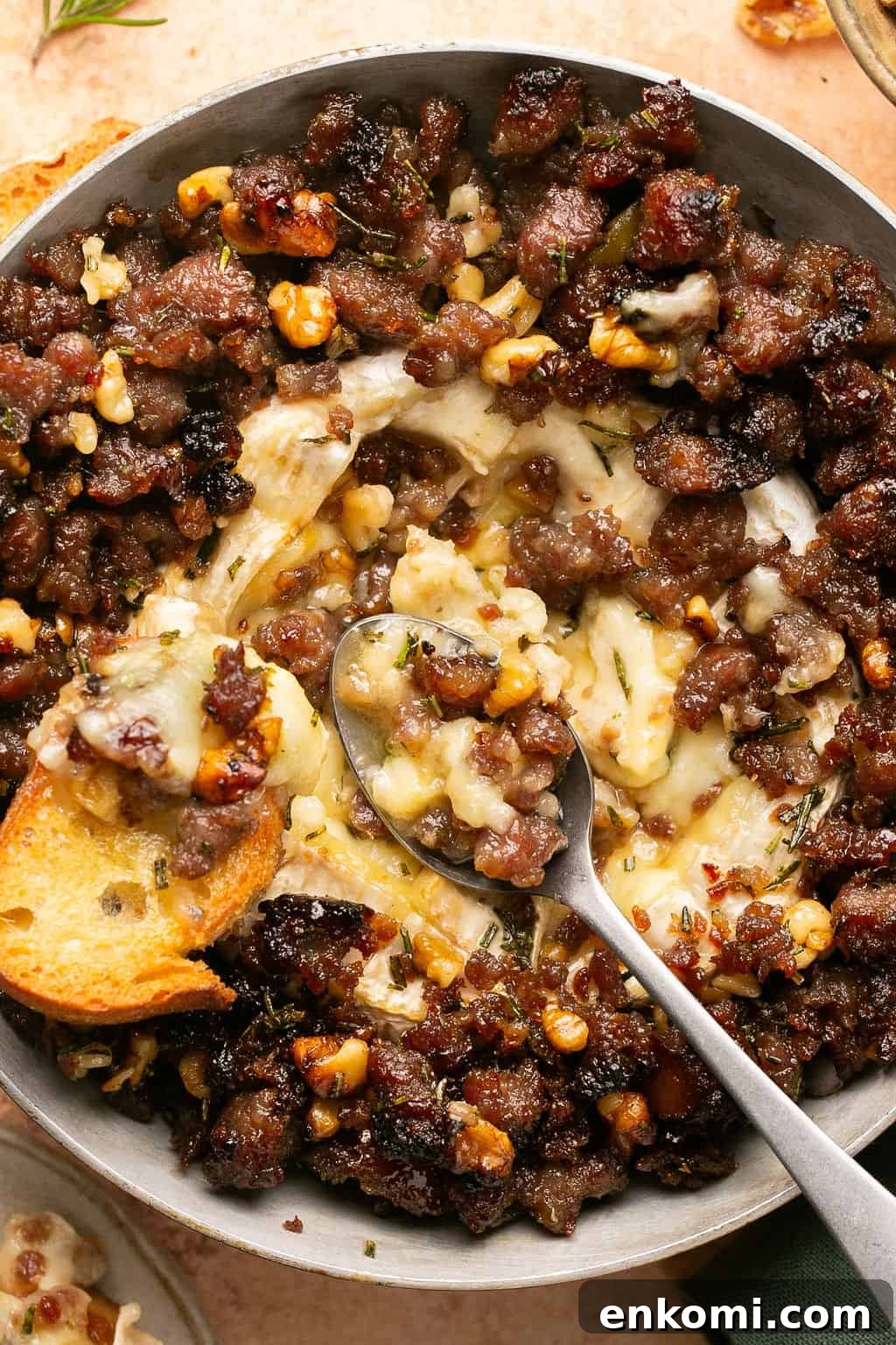 Baked Brie with Sausage and Honey Glaze 7 sausage baked brie