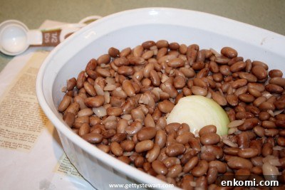 onion in beans