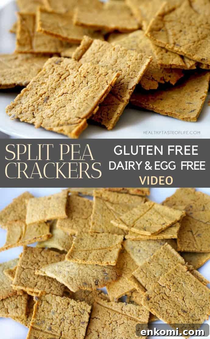 Healthy Green Pea Chips, Crackers - Gluten Free, Dairy Free, Vegan Crackers
These green pea chips / crackers are easy to make, they are gluten, dairy, nut and egg free. These pea crackers made with cooked and pureed green split peas, flax seeds, sesame seeds and gluten free flour. A healthy vegan gluten free snack full of fibre and protein that can make a great addition to your salad or soup. #splitpeas #crackers #glutenfree #vegan #peacrackers #splitpearecipes