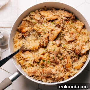 Chicken and Rice in a pot.