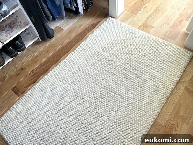 wool rug in closet