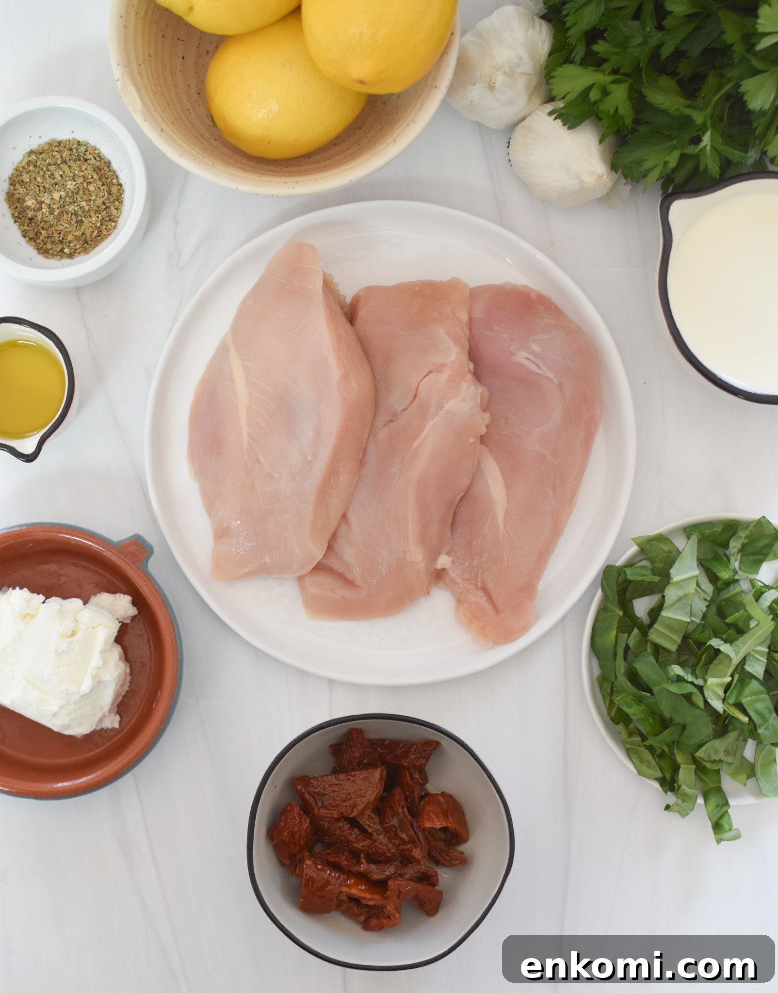 Chicken Bryan ingredients. 