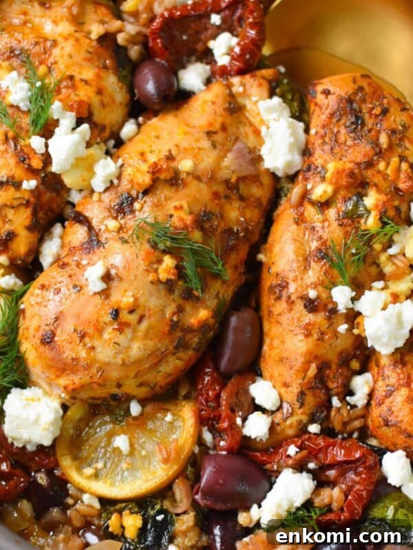 Sun-dried Tomato Farro Chicken Bake