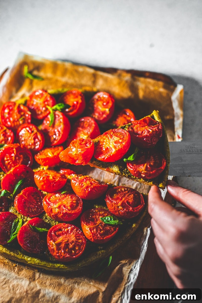 Pesto & Tomato Tart - Georgie Eats