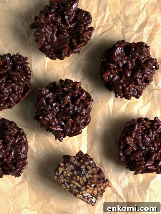 Dark Chocolate Almond Butter No-Bake Cookies with Sea Salt 4 No-Bake Cookies with Dark Chocolate, Almond Butter and Sea Salt