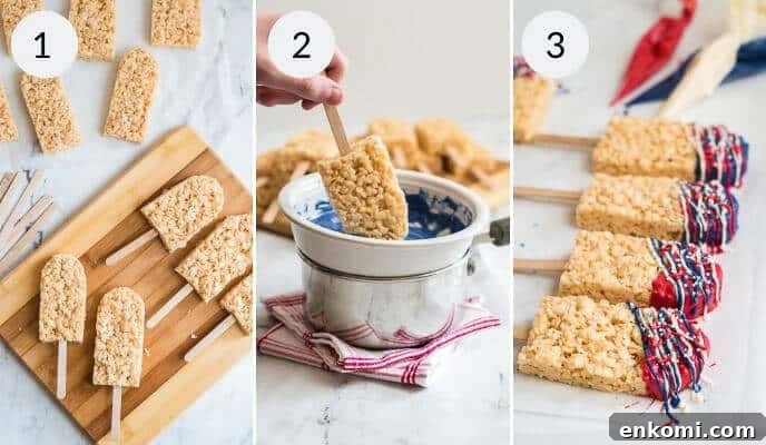 Dipping the dessert and decorating.