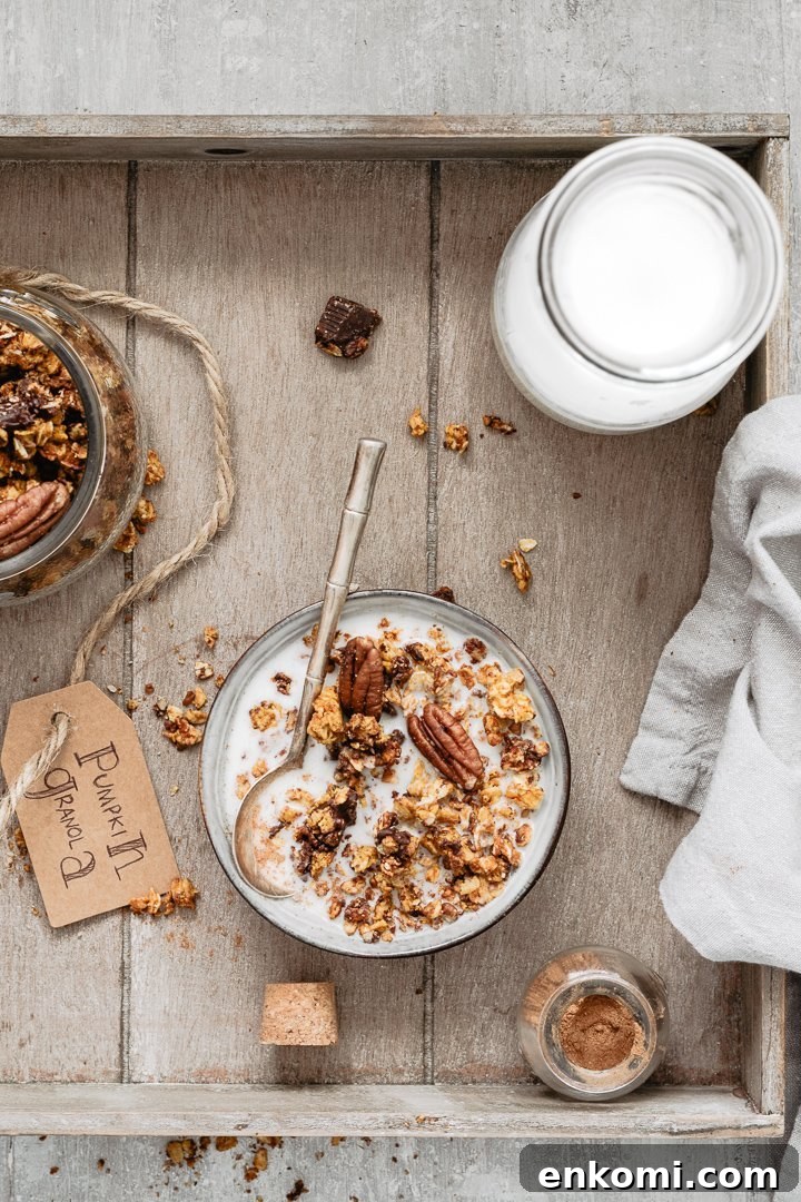a bowl of healthy pumpkin granola