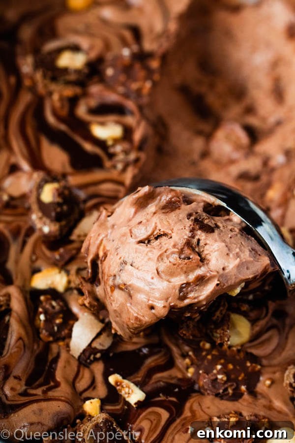 No-Churn Ferrero Rocher Nutella Ice Cream with Chocolate Hazelnut Cones 5 No-Churn Ferrero Rocher Nutella Ice Cream