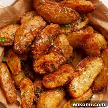 crispy parmesan garlic air fryer fingerling potatoes