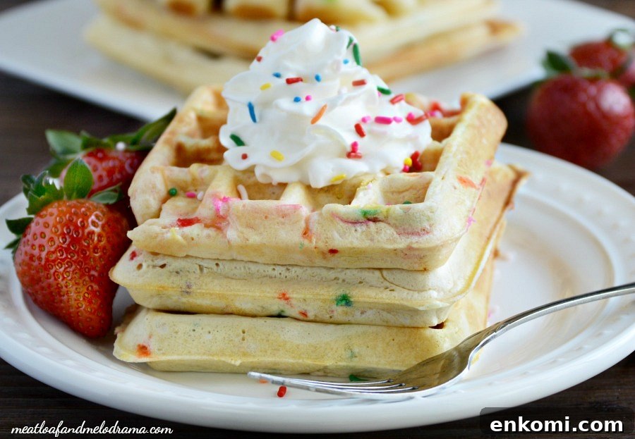 Homemade Funfetti Waffles Recipe for Soft, Colorful Breakfast 8 homemade-funfetti-waffles