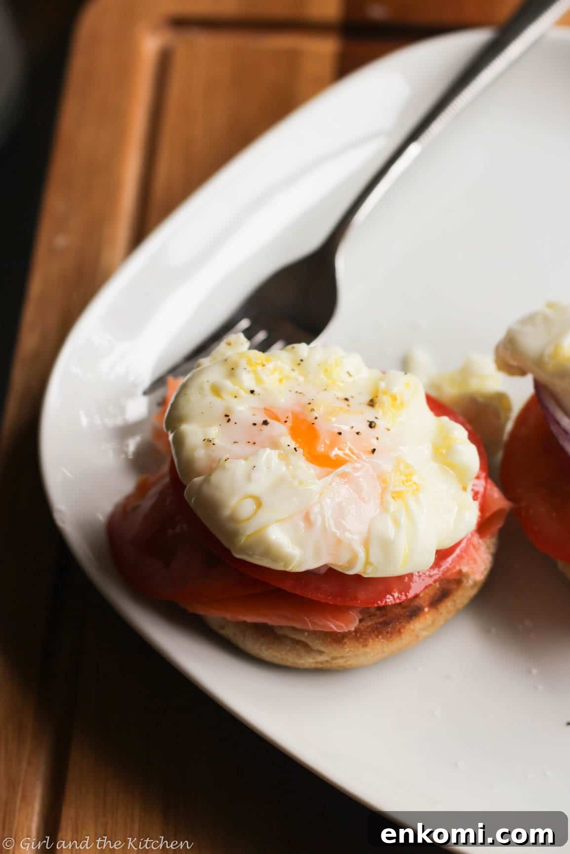 Gourmet Steak and Eggs Skillet Recipe for Weekend Brunch 9 This smoked salmon and poached egg sandwich is both elegant and delicious! This classic egg breakfast sandwich features smoked salmon and a poached egg!