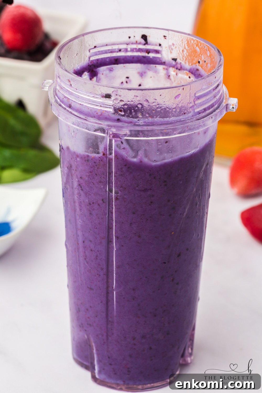 Purple layer of a rainbow smoothie