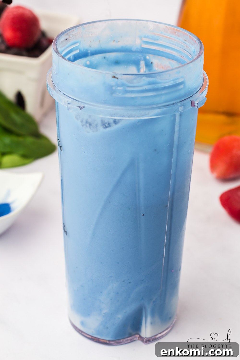 Blue layer of a rainbow smoothie