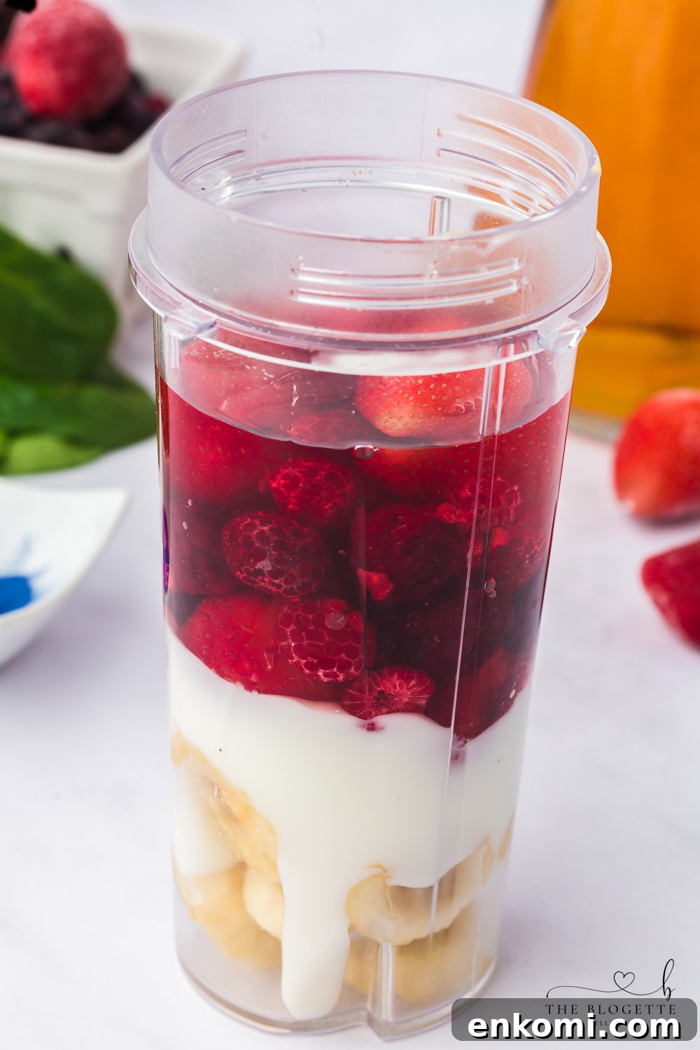 Red layer of a Rainbow Smoothie