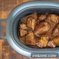 slow cooker with beef for barbacoa