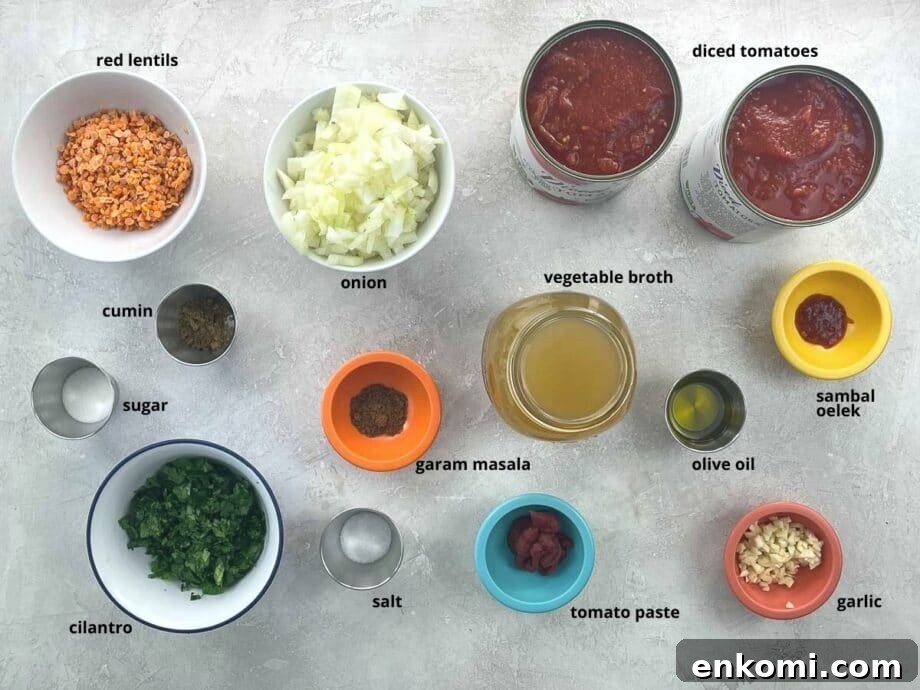 ingredients in bowls