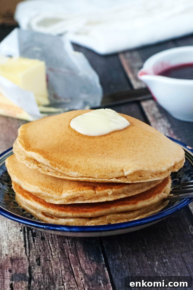 Super Fluffy Whole Wheat Pancakes