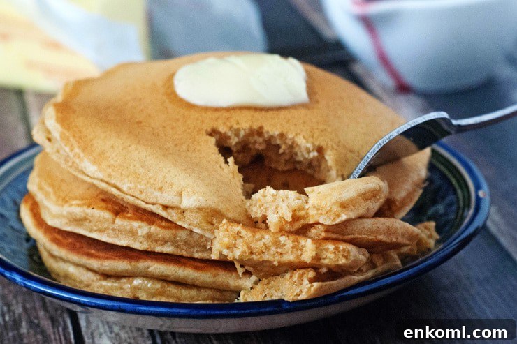 Super Fluffy Whole Wheat Pancakes