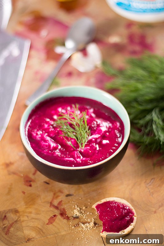 beetroot and dill yoghurt dip