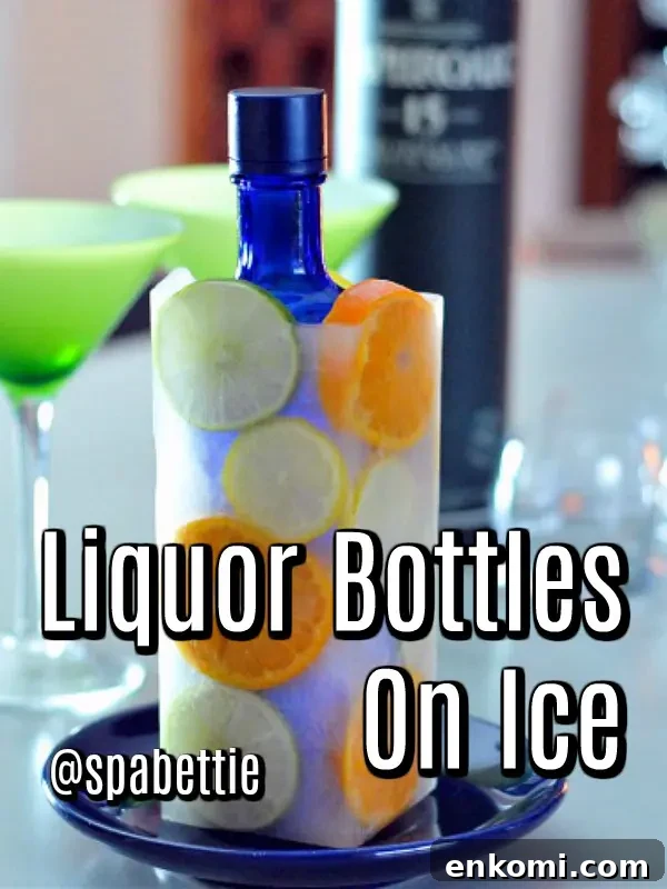 Liquor Bottles on Ice @spabettie #vodka #cocktails #party Liquor Bottles on Ice @spabettie #vodka #cocktails #party