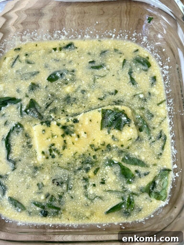 Italian squash dipped into egg mixture.