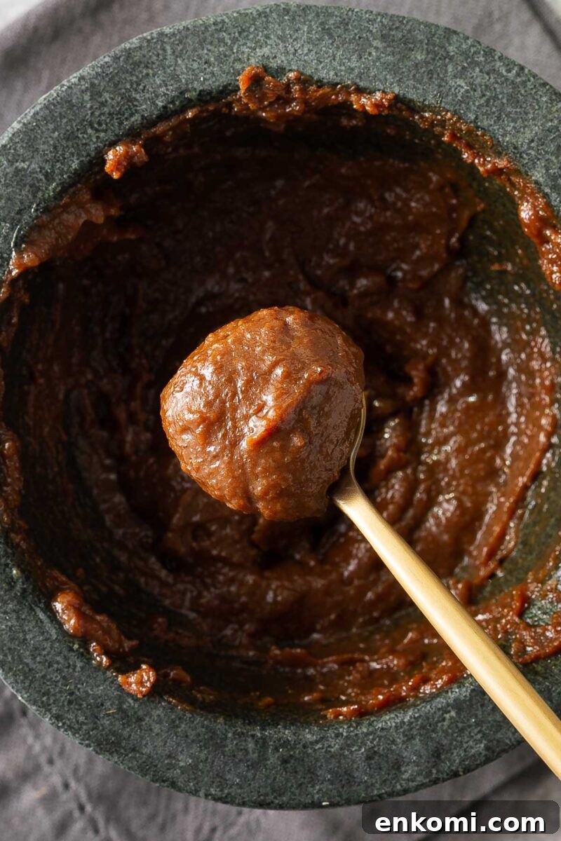 Miso Substitutes and Alternatives: What to Use — and What to Avoid 5 A teaspoon of miso substitute made from doenjang, tahini, mirin and salt.